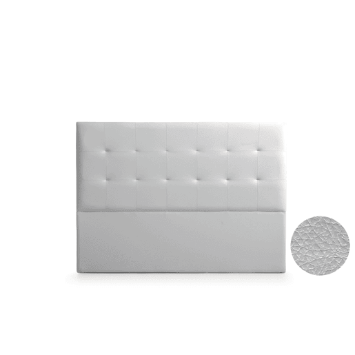 Cabeceira Estofada ATENEA Pele Sintética 130x120x8 cm - Prata - Moonia