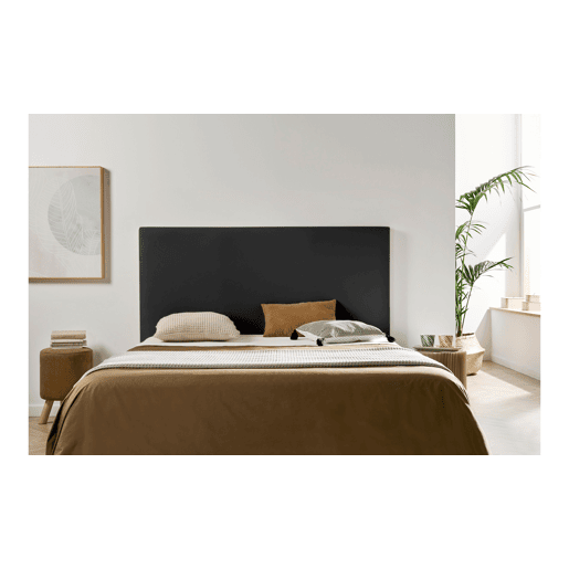 Cabeceira Estofada NEUS Pele Sintética 115x120x5 cm - PRETO - Moonia