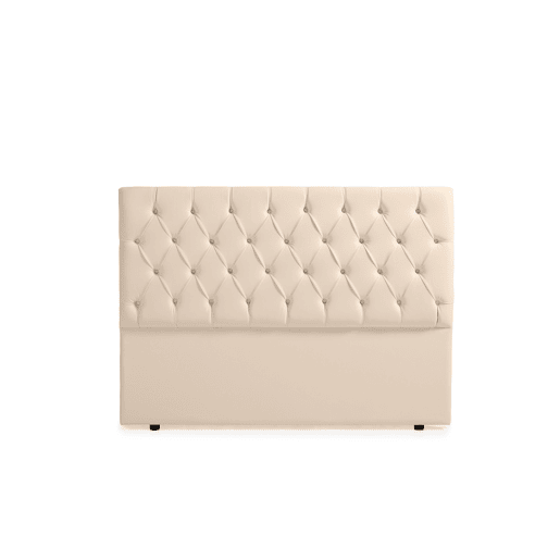 Cabeceira Estofada CAPRI Pele Sintética 115x120x12 cm - BEGE - Moonia