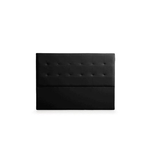 Cabeceira Estofada ATENEA Pele Sintética 90x120x8 cm - PRETO - Moonia