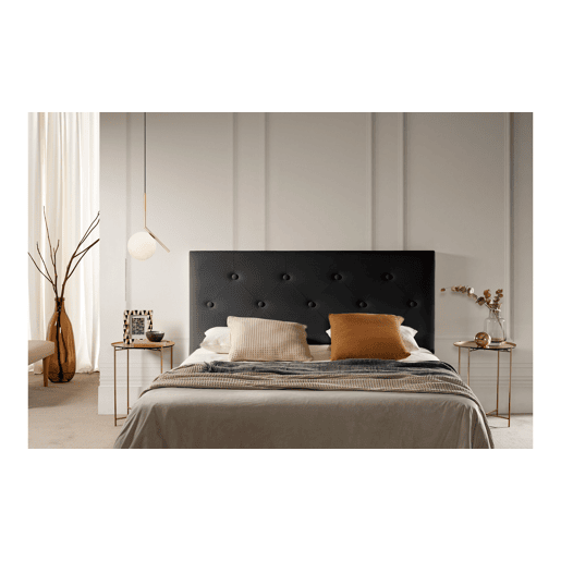 Cabeceira Estofada VICTORIA Pele Sintética 130x115x12 cm - Prata - Moonia