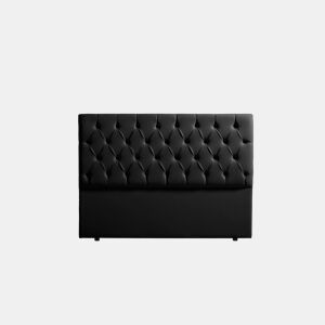 Cabeceira Estofada CAPRI Pele Sintética 160x120x12 cm - PRETO - Moonia
