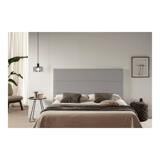 Cabeceira Estofada GENOVA Pele Sintética 210x120x8 cm - Prata - Moonia