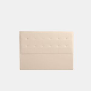 Cabeceira Estofada ATENEA Pele Sintética 130x120x8 cm - BEGE - Moonia