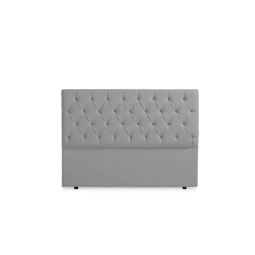 Cabeceira Estofada CAPRI Pele Sintética 220x120x12 cm - Prata - Moonia