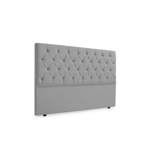 Cabeceira Estofada CAPRI Pele Sintética 220x120x12 cm - Prata - Moonia