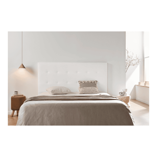 Cabeceira Estofada ASTORIA Pele Sintética 90x120x8 cm - BRANCO - Moonia