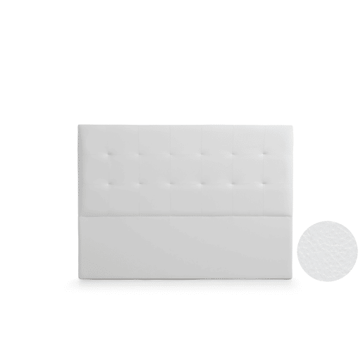 Cabeceira Estofada ATENEA Pele Sintética 100x120x8 cm - BRANCO - Moonia