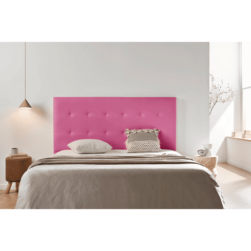 Cabeceira Estofada ASTORIA Pele Sintética 145x120x8 cm - ROSA - Moonia