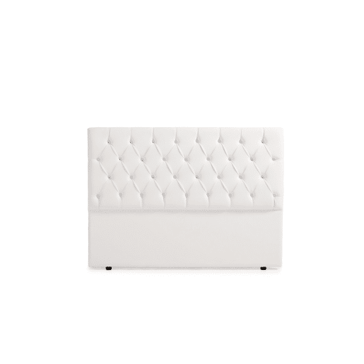 Cabeceira Estofada CAPRI Pele Sintética 160x120x12 cm - BRANCO - Moonia