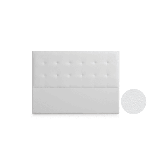 Cabeceira Estofada ASTORIA Pele Sintética 115x120x8 cm - BRANCO - Moonia
