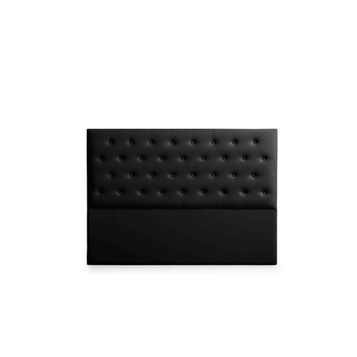 Cabeceira Estofada FERRARA Pele Sintética 220x120x8 cm - PRETO - Moonia