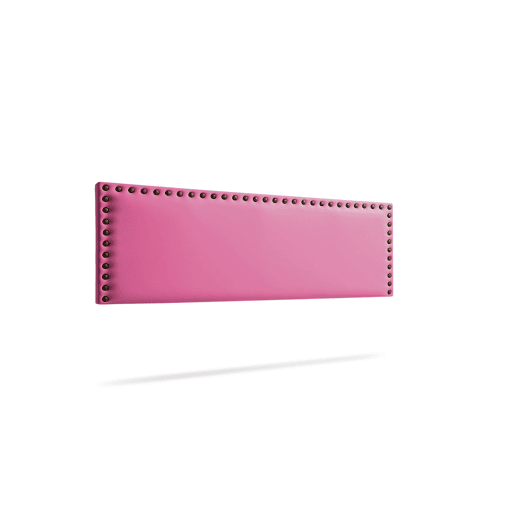 Cabeceira Estofada MODENA Pele Sintética 220x55x8 cm - ROSA - Moonia