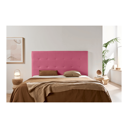 Cabeceira Estofada ATENEA Pele Sintética 145x120x8 cm - ROSA - Moonia