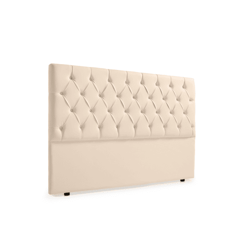 Cabeceira Estofada CAPRI Pele Sintética 160x120x12 cm - BEGE - Moonia