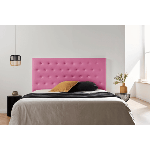 Cabeceira Estofada FERRARA Pele Sintética 220x120x8 cm - ROSA - Moonia