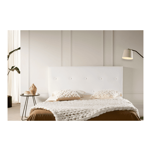 Cabeceira Estofada VENICE Pele Sintética 210x115x12 cm - BRANCO - Moonia