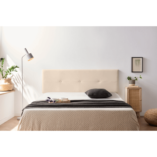 Cabeceira Estofada NAPOLI Pele Sintética 220x50x5 cm - BEGE - Moonia