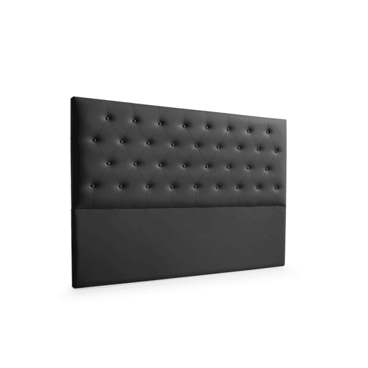 Cabeceira Estofada FERRARA Pele Sintética 170x120x8 cm - PRETO - Moonia