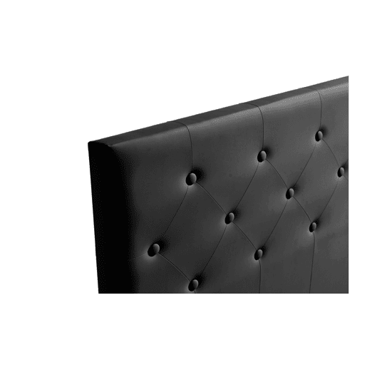 Cabeceira Estofada VICTORIA Pele Sintética 210x115x12 cm - PRETO - Moonia