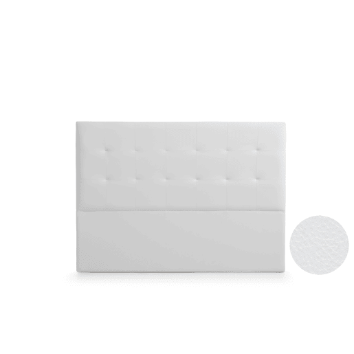 Cabeceira Estofada ATENEA Pele Sintética 220x120x8 cm - BRANCO - Moonia