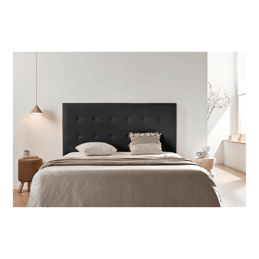 Cabeceira Estofada ASTORIA Pele Sintética 90x120x8 cm - PRETO - Moonia