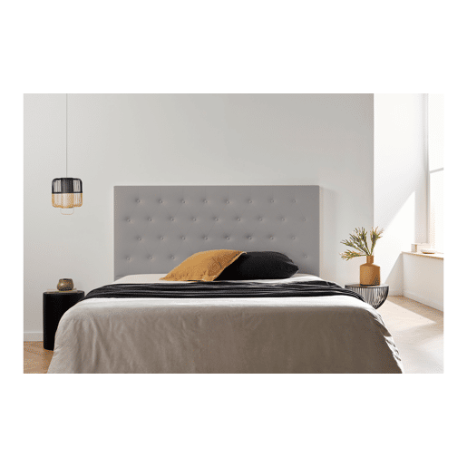 Cabeceira Estofada FERRARA Pele Sintética 160x120x8 cm - Prata - Moonia