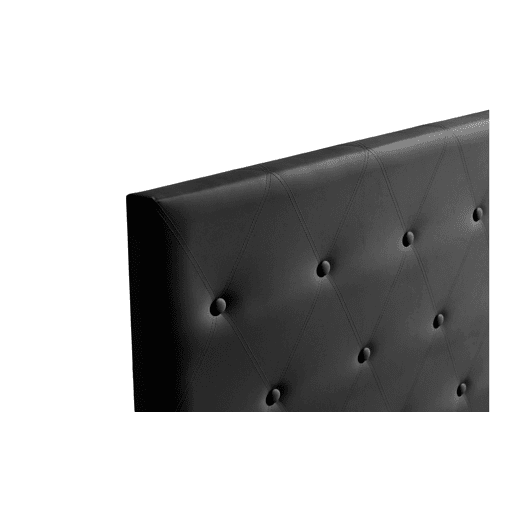 Cabeceira Estofada VENICE Pele Sintética 145x115x12 cm - PRETO - Moonia