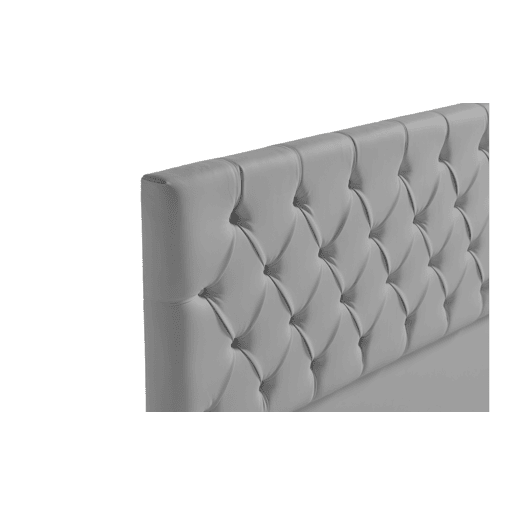 Cabeceira Estofada CAPRI Pele Sintética 210x120x12 cm - Prata - Moonia