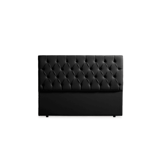 Cabeceira Estofada CAPRI Pele Sintética 170x120x12 cm - PRETO - Moonia