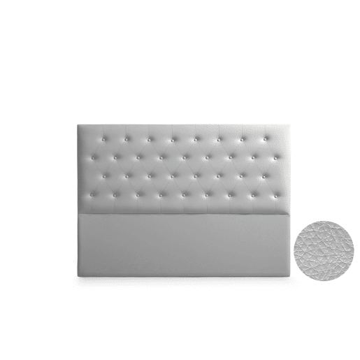 Cabeceira Estofada FERRARA Pele Sintética 220x120x8 cm - Prata - Moonia