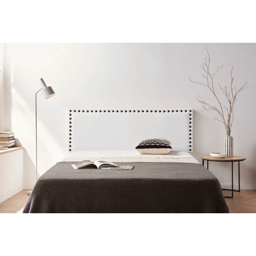Cabeceira Estofada MODENA Pele Sintética 220x55x8 cm - BRANCO - Moonia