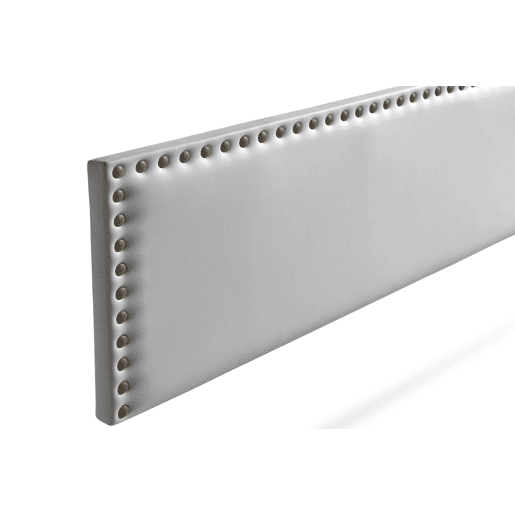 Cabeceira Estofada MODENA Pele Sintética 190x55x8 cm - Prata - Moonia