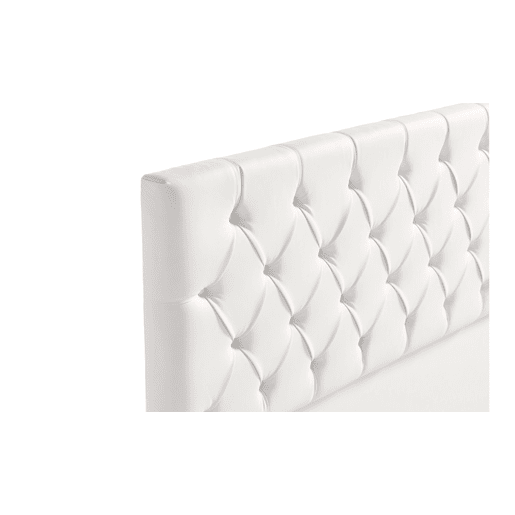 Cabeceira Estofada CAPRI Pele Sintética 210x120x12 cm - BRANCO - Moonia