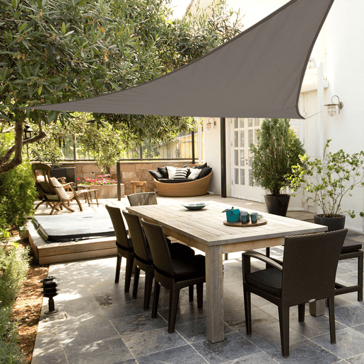 Toldo vela de sombra triangular Aktive Garden cinzento antracite