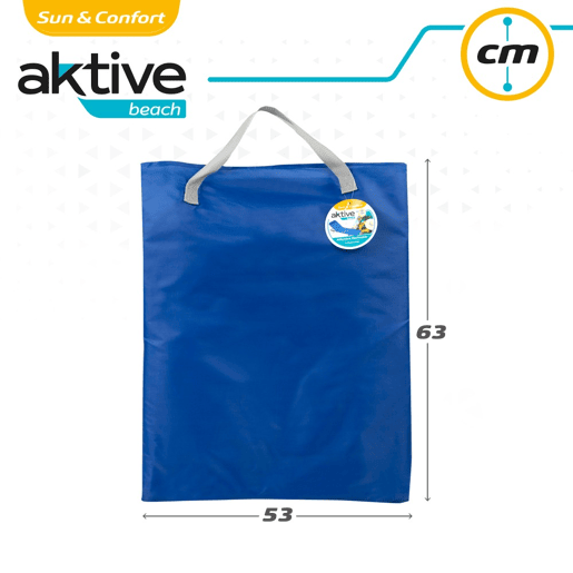 Tapete dobrável com encosto reclinável, almofada e bolso azul Aktive