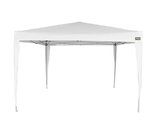Cenador plegable y ajustable en altura 300x300x240/250 cm blanco aktive