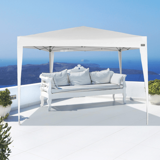 Pérgula dobrável branco poliéster UV50 300x300x240250 cm Aktive