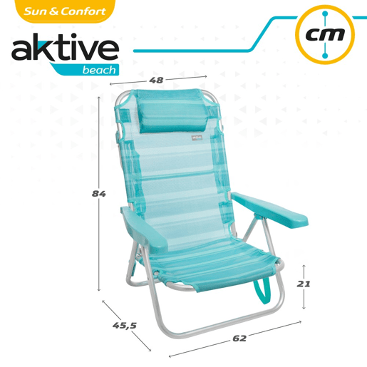 Cadeira multiposição alumínio mediterrâneo Aktive Cadeira multiposição alumínio mediterrâneo Aktive