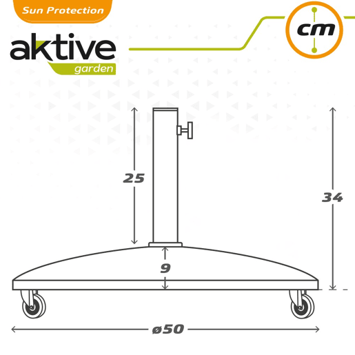 Suporte de guarda-sol cimento com rodas Aktive Garden