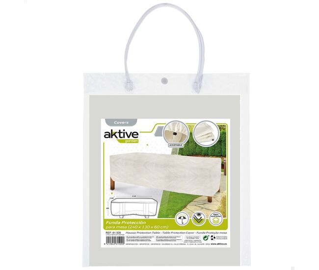 Funda impermeable de mesa jardín 240x130x60 cm aktive garden