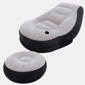 Sofá+puff insufláveis INTEX 99x130x76 64x28 cm - cinzento