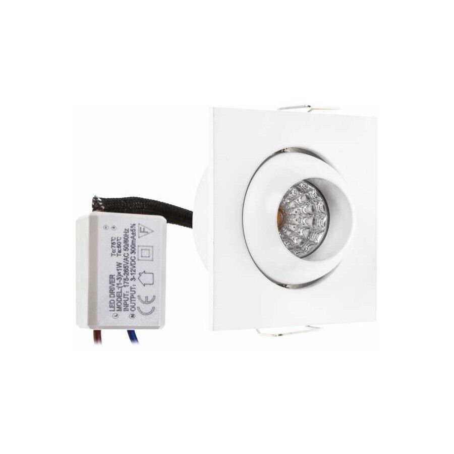 Empotrable exterior aluminio color blanco serie centavo 5cm
