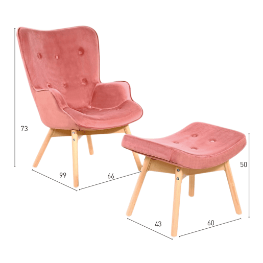 Cadeira de braços Windsor + apoio para os pés