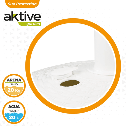 Base para guarda-sol circular branco 19-33 mm Aktive Base para guarda-sol circular branco 19-33 mm Aktive