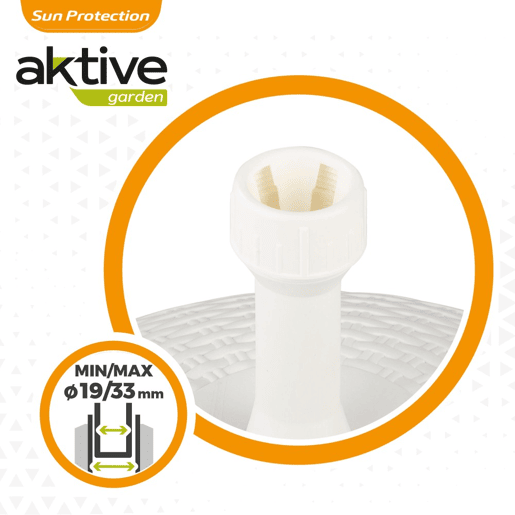 Base para guarda-sol circular branco 19-33 mm Aktive Base para guarda-sol circular branco 19-33 mm Aktive