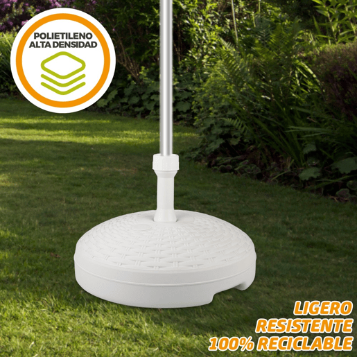 Base para guarda-sol circular branco 19-33 mm Aktive Base para guarda-sol circular branco 19-33 mm Aktive