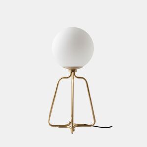 ANGEL CERDA Candeeiro de mesa em aço dourado e vidro branco