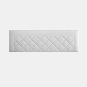 Cabeceira 145x50x7 | Cama de casal | Cabeceira estofada DOMUS | Para camas de 120, 135 e 140 cm | Fixação à parede | Couro sintético branco
