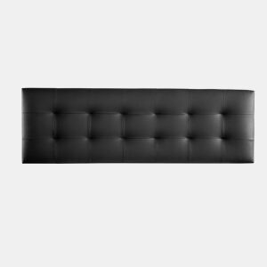 Cabeceira 145x50x7 | Cama de casal | Cabeceira estofada VERSALLES | Para camas de 120, 135 e 140 cm | Fixação à parede | Em couro sintético preto